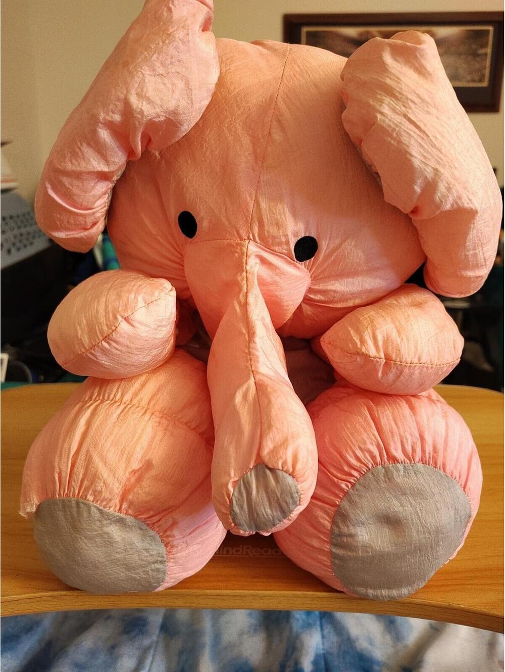 VTG Cuddle Wit Nylon Pink ELEPHANT Plush Toy Parachute VINTAGE